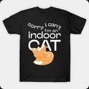 Indoor cat design on a shirt